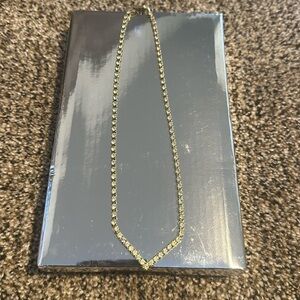 Women’s necklace 16-18” gold with rhinestones.